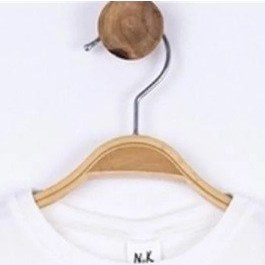 Resim Nk Kids Kız Bebek Pamuklu Kısa Kol Kol Büzgülü Basic Tshirt-11691 Krem 