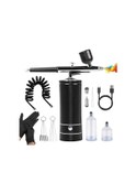 Resim 27psı Yüksek Basınçlı Airbrush Hortumlu Kablosuz Airbrush Siyah 