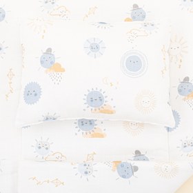 Resim Alt Açma Matı ve Yastık - Mavi Güneş 