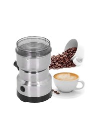 Resim Mini Baharat Kahve Öğütücü Elektrikli Hızlı Öğütücü Çok İşlevli Parçalama Makinesi Kuru Tahıl Değirmeni Baharat Tohumları Pirinç Çekirdeği Çeşniler İçin Siyah 
