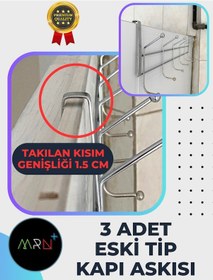 Resim Mirvano 3 Adet, Eski Tip Kapı Arkası Askısı, Dar Kapı Askısı 