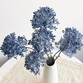 Resim Bohem tarzı yapay sis mavi hortensia 2 saplı set, yapay çiçek süsü, 65.02 cm dekoratif çiçek seçimi, ev, ofis dekorasyonu, düğün merkezinde çok yönlü, çeşitli festivaller için uygun 