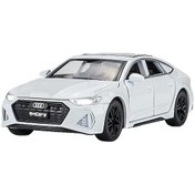 Resim Likeable Eğitim Koleksiyonu Için Açılabilen Sesli Ve Işıklı Kapısı Olan 1/32 Audi Rs6 Minyatür Döküm Oyuncak Araba Modeli-1 Beyaz 
