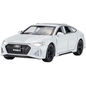 Resim Likeable Eğitim Koleksiyonu Için Açılabilen Sesli Ve Işıklı Kapısı Olan 1/32 Audi Rs6 Minyatür Döküm Oyuncak Araba Modeli-1 Beyaz 