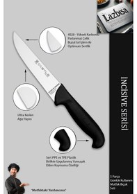 Resim İncisive Serisi Mutfak Bıçak Seti Et Sebze Bıçağı 5 Parça Mft-078 