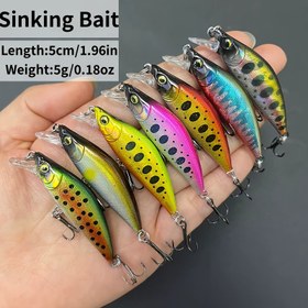 Resim 5cm/5g Batıcı Yem Balıkçılık Yemi, Karışık Renkli, ABS Malzeme, Tatlı Su ve Tuzlu Su Balıkçılığı, Levrek, Yayın Balığı ve Daha Fazlası İçin Mükemmel 