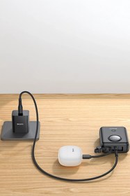 Resim Yesido YP64 10.000 mAh Dijital Göstergeli Dahili Type-C ve Lightning Kablolu PD Mini Powerbank - Siyah 