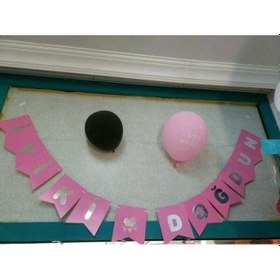 Resim Pembe Gümüş Doğum Günü Süsü Iyi Ki Doğdun Yazı Banner 