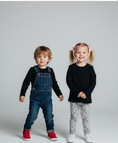 Resim Zekids Bebek Pamuklu Bisiklet Yaka Basic İnce Uzun Kollu T-shirt-16779 Siyah 