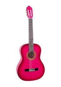 Resim Valencia Vc102tpks 1/2 Klasik Gitar - Pembe Sunburst Başlangıç Seviyesi Sap Ayar Çeliği Truss Rod , Çocuklar İçin İlgi Çekici Pembe Tasarım Ve Kolay Basılan Yumuşak Teller 