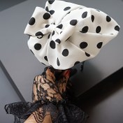 Resim Şık Polka Dot Başbandı: Her Durum İçin Şık Bir Aksesuar - Yüksek Kaliteli Polyester Kumaştan Yapılmıştır 