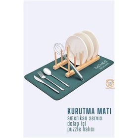 Resim Melek Moda Bulaşık Durulama ve Kurutma Matı - Emici Tasarım Özellikli 