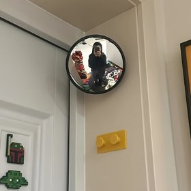 Resim 14, 5cm Art Deco Yuvarlak Duvar Aynası Plastik Çerçeve ile - Yatay Yön, Elektrik Gerektirmez, Oturma Odası & Yatak Odası Dekoru için İdeal, Ayna Duvar Dekoru 