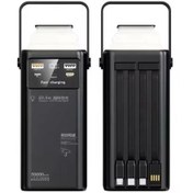Resim 50.000 Mah 22.5W 2xusb 2xtype-C Çıkış Hızlı Şarj Çoklu Kablolu Powerbank Kamp Işık Fener Güç Bankası 