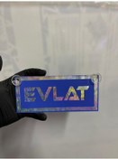 Resim Mavi Renk Üzeri Hologram Renk Evlat Yazılı Vantuzlu Cam Süsü 