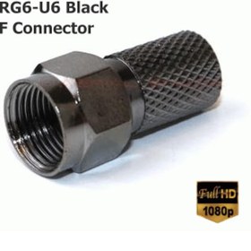 Resim Electroon Rg6-U6 Siyah Contalı F Konnektör - 10 Adet 