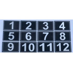 Resim Gendec 3.5 x 5.5 cm cm Yapışkanlı No 1'den 12'e Raf, Posta Kutusu, Dolap, Ayakkabılık, Kapı Numarası 