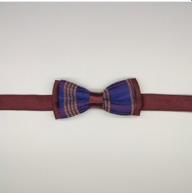 Resim Mordino Sarı Çizgili Bordo Çocuk Papyon Bordo 