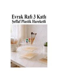 Resim Evrak Rafı 3 Lü Masaüstü 1 Paket Plastik Evrak Rafı Masa Üstü Şeffaf Hareketli A4 Dosya Düzenliyici Kağıt Tepsisi Şeffaf 