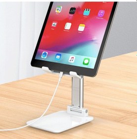 Resim Yeşil Renk Katlanabilir Masaüstü Telefon Tutucu Teleskopik Uzayıp 