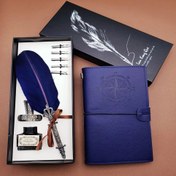 Resim Deri Defter Ve Tüylü Kalem 
