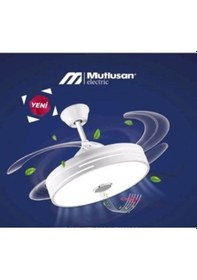 Resim Mutlusan 20''30 Watt 250 Dd 220/230 Volt Monofaze Aydınlatmalı Işıklı Bluetoothlu Uzaktan Kumandalı Tavan Vantilatörü Beyaz 
