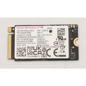 Resim LENOVO UNION 512GB M.2 NVME 2242 SSD RPJTJ512MGE1QDY 