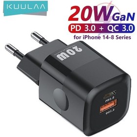 Resim Kuulaa 20w Gan Pd Usb C İphone Uyumlu Şarj Cihazı 14 13 12 11 Pro Max Mini Se Telefon Qc 3.0 Pd 3.0 Usb Tip C İpad Uyumlu Air İçin Hızlı Şarj 