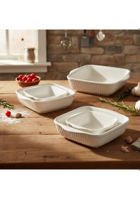 Resim Ecr-107 Ikılı Kare Fırın Kabı Beyaz 