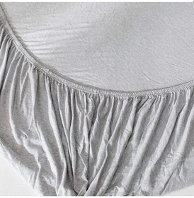 Resim Gri Pamuklu Battal Boy Lastikli Çarşaf Takımı 180x200 Gri 