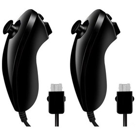 Resim Lemestar Nintendo Wii İçin 2 Adet Siyah Nunchuk Kontrolcü - Kablolu Oyun Kolaylığı 