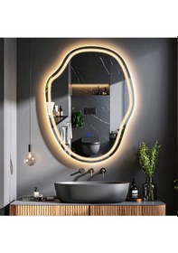 Resim Zelvora Günışığı Lazer Kumlamalı Lavabo & Banyo Aynası Dokunmatik Sensörlü 60 X 45 