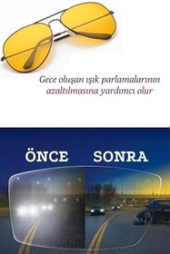 Resim Metal Anti Far Gece Görüş Gözlüğü, Standart, 7480000717351, Sarı, üniseks-yetişkin 