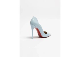 Resim Hayy Shoes Capella - Bebe Mavi Rugan Stiletto Love Deri Astarlı Topuklu Ayakkabı 