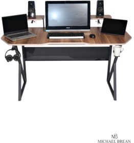 Resim Michael Brean Özel Tasarım Oyuncu Masası 150 Cm Bardaklık Ve Kulaklık Tutucu Hediye 