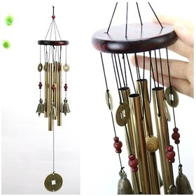 Resim Gajeena Antik Bakır Renkli Metal Ahşap Zil Zurna, Duvar Takımı Balkon Ev Dekorasyonu, Hafif Rüzgarla Crisp Müzik, Ev Ve Bahçe İçin Doğal Tatlı Ses 