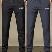 Resim 2 adet Erkek Casual Jogger Fermuar Cebi ile - Deniz Mavisi Polyester, Elastik Bel, "SPORTS" Baskısı, Yaz Aktiviteleri ve Casual Giyim için İdeal, Casual Outdoor Pantolon|Trendy Erkek Hediyesi|Fonksiyonel Cep 