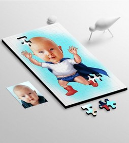 Resim Kişiye Özel Bebek Karikatür 104 Parça Ahşap Puzzle - 3 