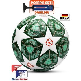 Resim Profesyonel Futbol Topu 2025 Şampiyonlar Ligi Pompalı Sert Zemin Halı Saha Futbol Topu No5 Yeşil 555 Yeşil 