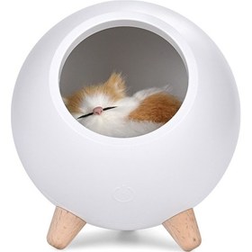 Resim Mufunye Kedi Evi Ortam Aydınlatması - Ljc-130, 18650 Pil, Yeşil/pembe/beyaz, Usb Kablolu, 325g Diğer 