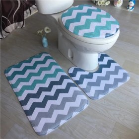 Resim DouranShop No.13 Tarzı Et Flanel Banyo Kaymaz Kaide Halı + Kapak Tuvalet Kapağı + Banyo Paspas Yıkanabilir Starfower Aksesuarları (Yurt Dışından) 
