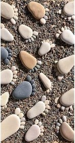 Resim denizlicotton Plaj havlusu, Deniz Havlusu, Şezlong Havlusu, Baskılı Havlu, 80 x 150 cm Taştan Ayaklar-75 x 150 