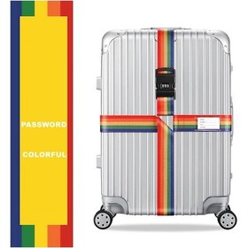 Resim Queenshow Anti-hırsızlık Bagaj Kemeri - Çapraz Askılı, Şifre Ayarlanabilir Bavul Kemerleri Whıte 