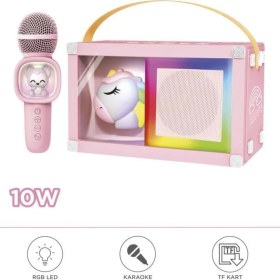 Resim Başkenttekno 07 Rgb Unikorn Figürlü Mikrofonlu Karaoke Bluetooth Hoparlör 