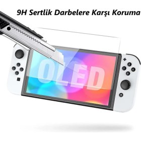 Resim Engo Nintendo Switch OLED 7 Inç Mat Ekran Koruyucu Oyun Konsolu Şeffaf 
