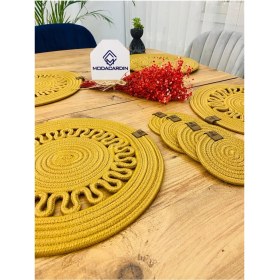 Resim Jütex Home Jüt Hasır Amerikan Servis Supla ve Bardak Altı 8 Parça 