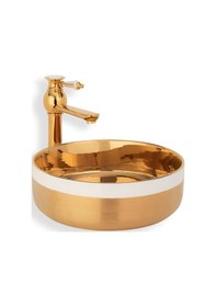 Resim Lena E-4000A Tezgah Üstü Porselen Lavabo 