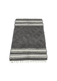 Resim Zehra Abla Halı Yeni El Dokuma Çizgili Tiftik Yün Siirt Battaniyesi Kilim 5773 