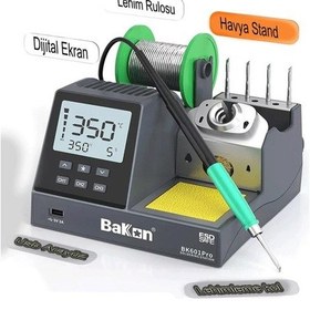 Resim Bakon Bk601 Pro İntelligent Isı Ayarlı Havya İstasyonu 120w 