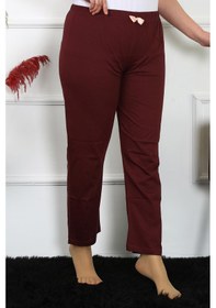 Resim Akbeniz Kadın Pamuklu Büyük Beden Alt Pijama 27498 Bordo 